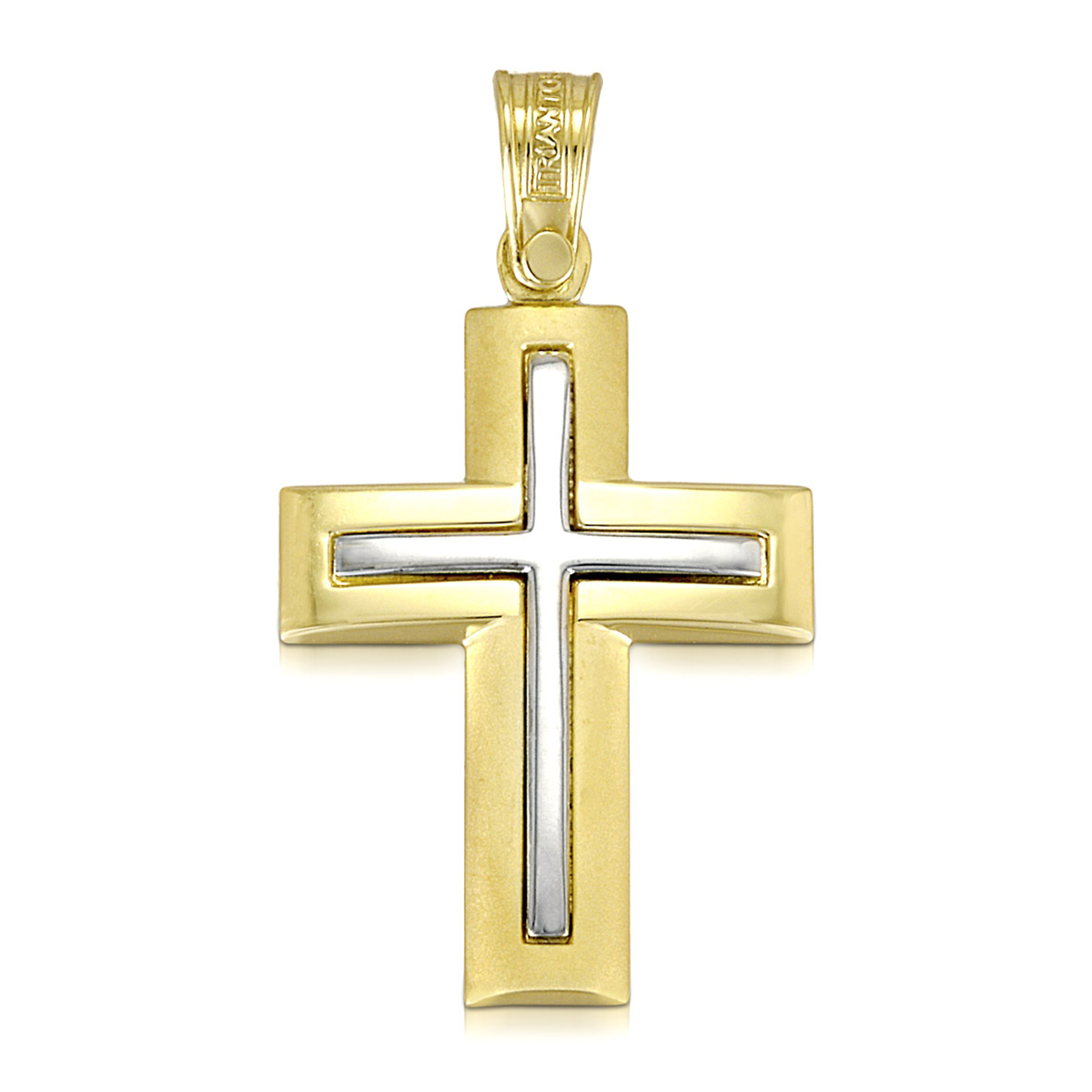 Modern 14K Yellow Gold Cross Sleek Design