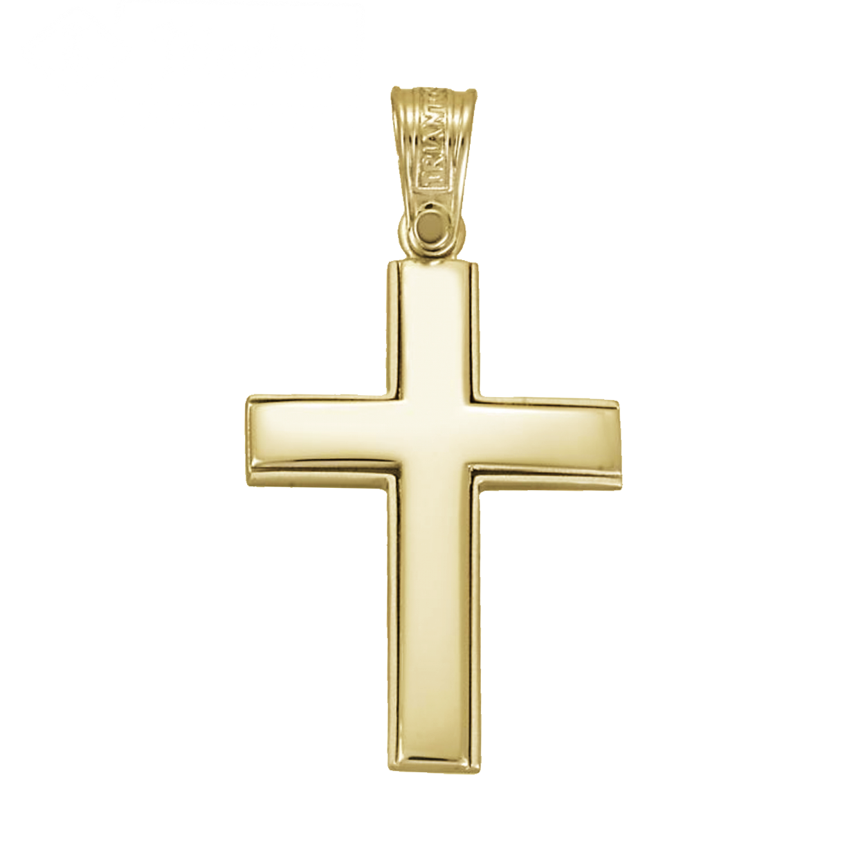Christian Baptism Traditional Engravable Yellow Gold Cross