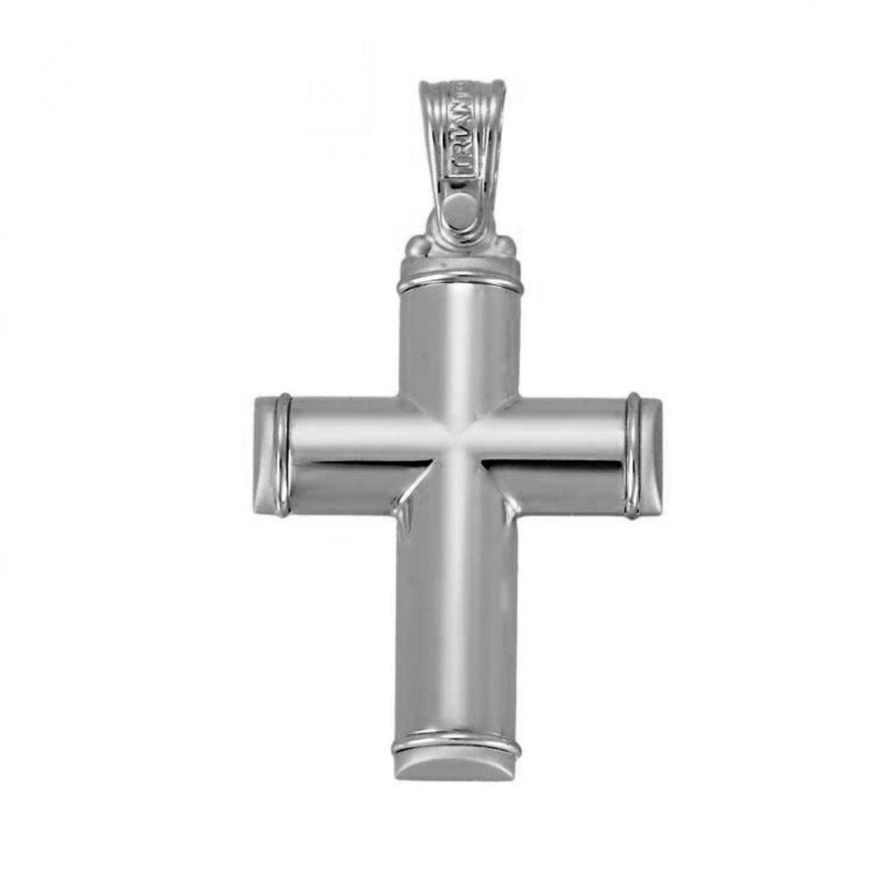 This smooth, sleek cross necklace is made of 14k White Gold and is a terrific embodiment of the fusion between elegant style and true Christian devotion.