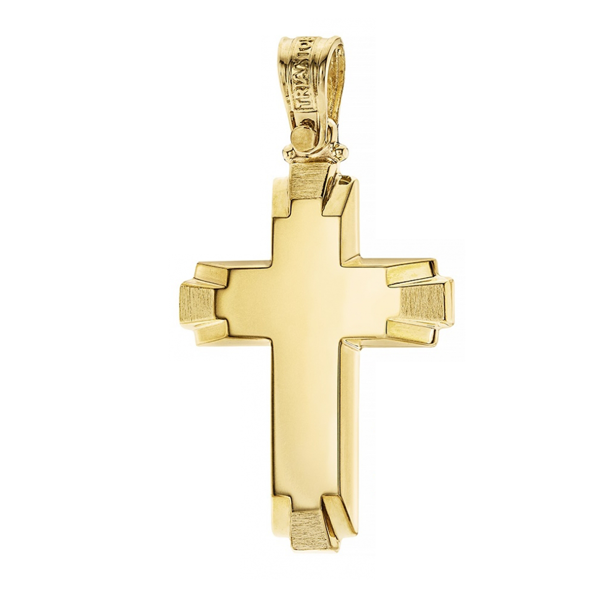 Modern Orthodox Yellow Gold Cross- Triantos Original Design