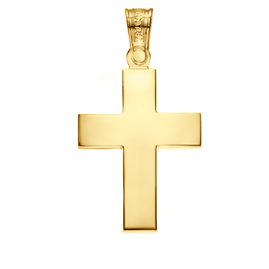 Triantos solid gold plain cross