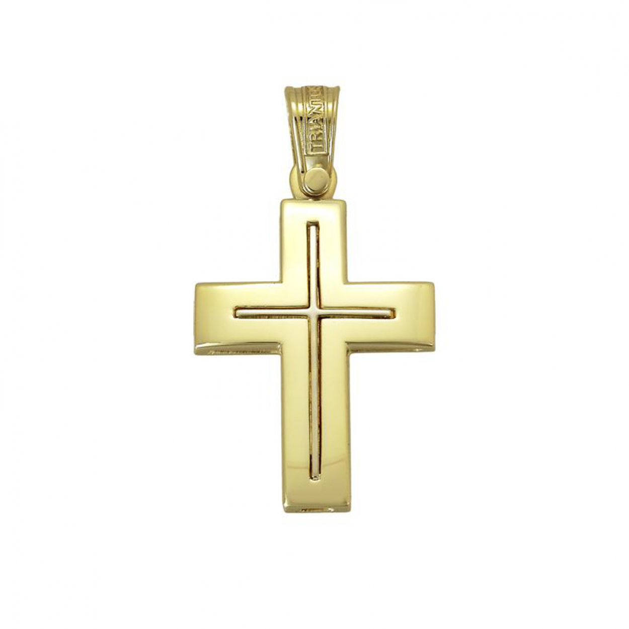 Handmade Orthodox Cross 14K Yellow Gold Baptism Cross