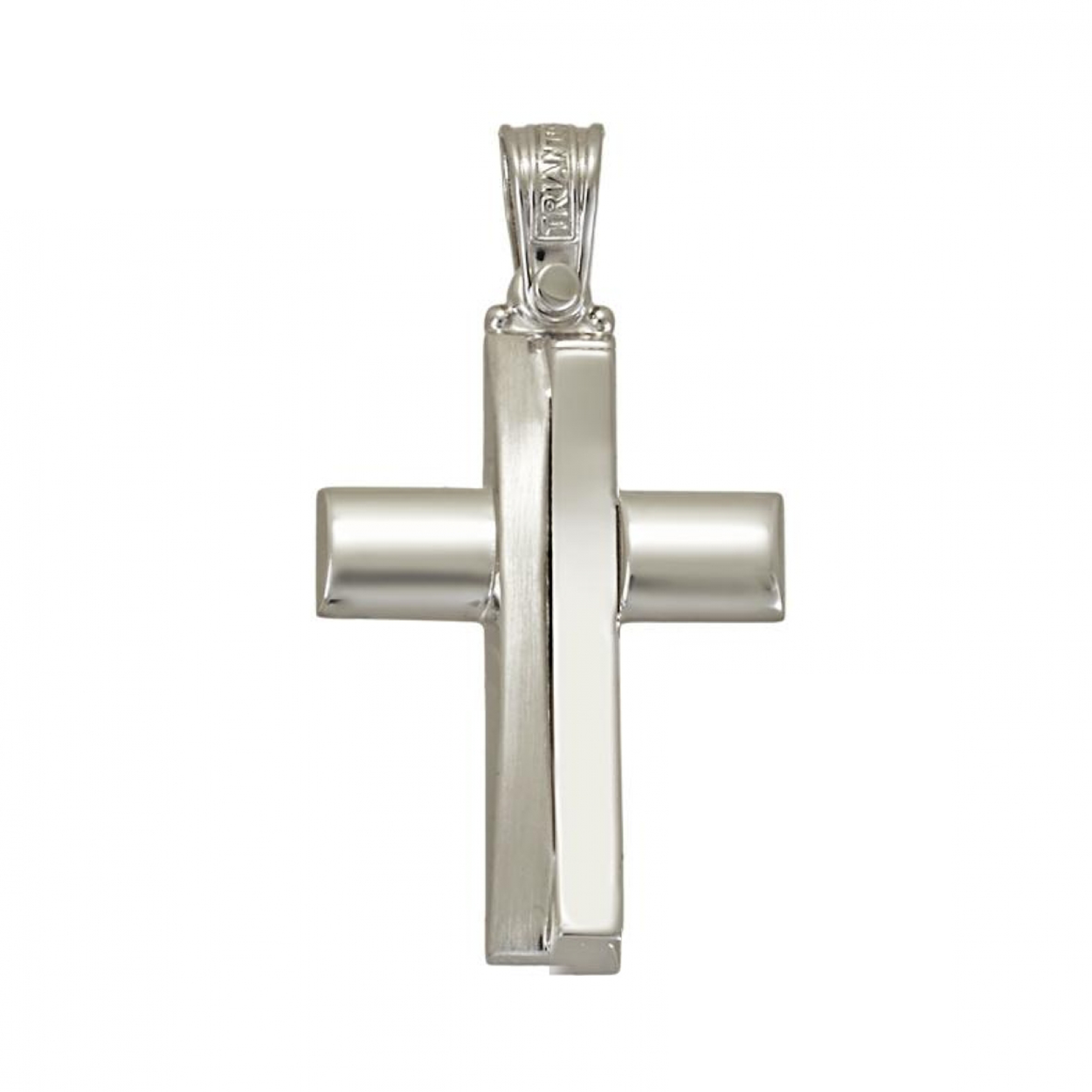 Modern 14K White Gold Cross Sleek Design