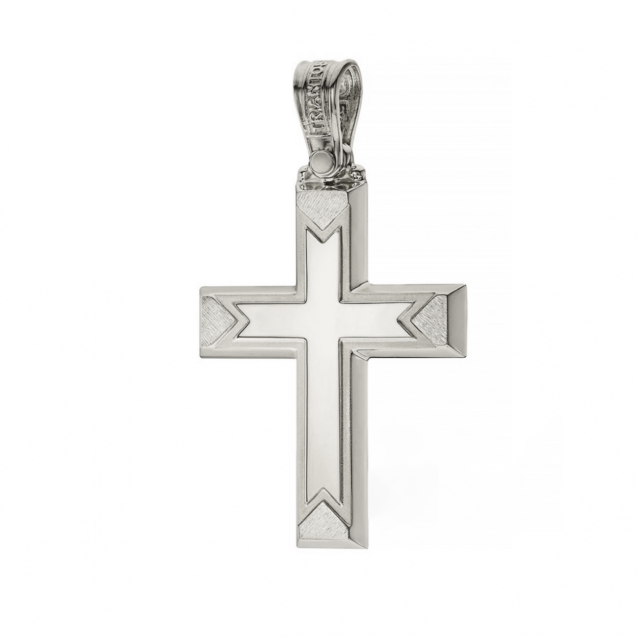Modern Christian Engravable 14K White Gold Cross Timeless Elegance