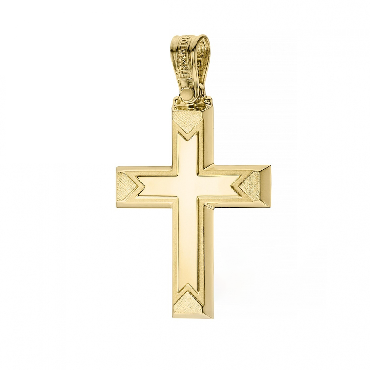 Modern Christian Engravable 14K Yellow Gold Cross Timeless Elegance