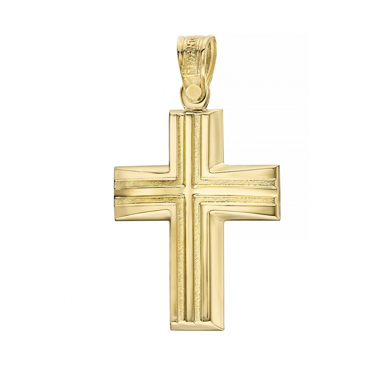 Triantos Cross  With Channels Yellow Gold