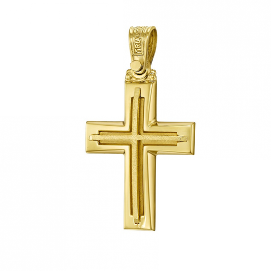 Triantos Exclusive 14K Yellow Gold Cross Signature Style