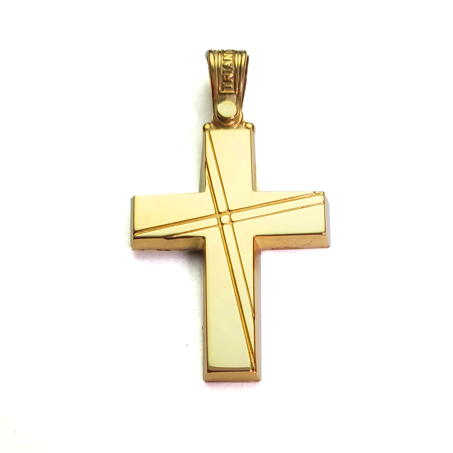 Engravable 14K Yellow Gold Cross for Baptism Gifts