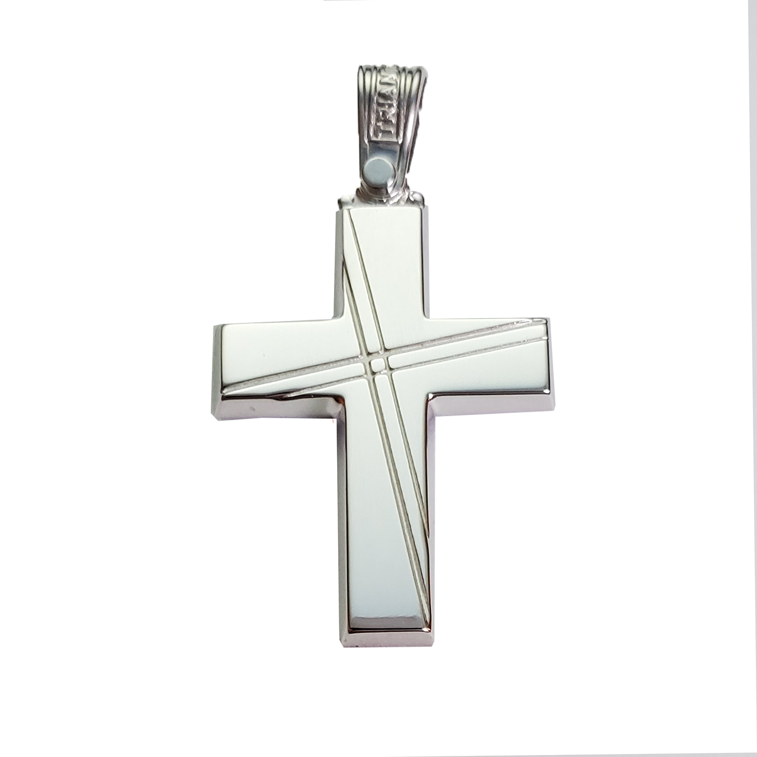 Engravable 14K White Gold Cross for Baptism Gifts