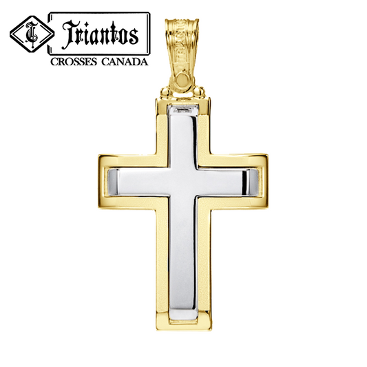 Dual-tone gold orthodox cross