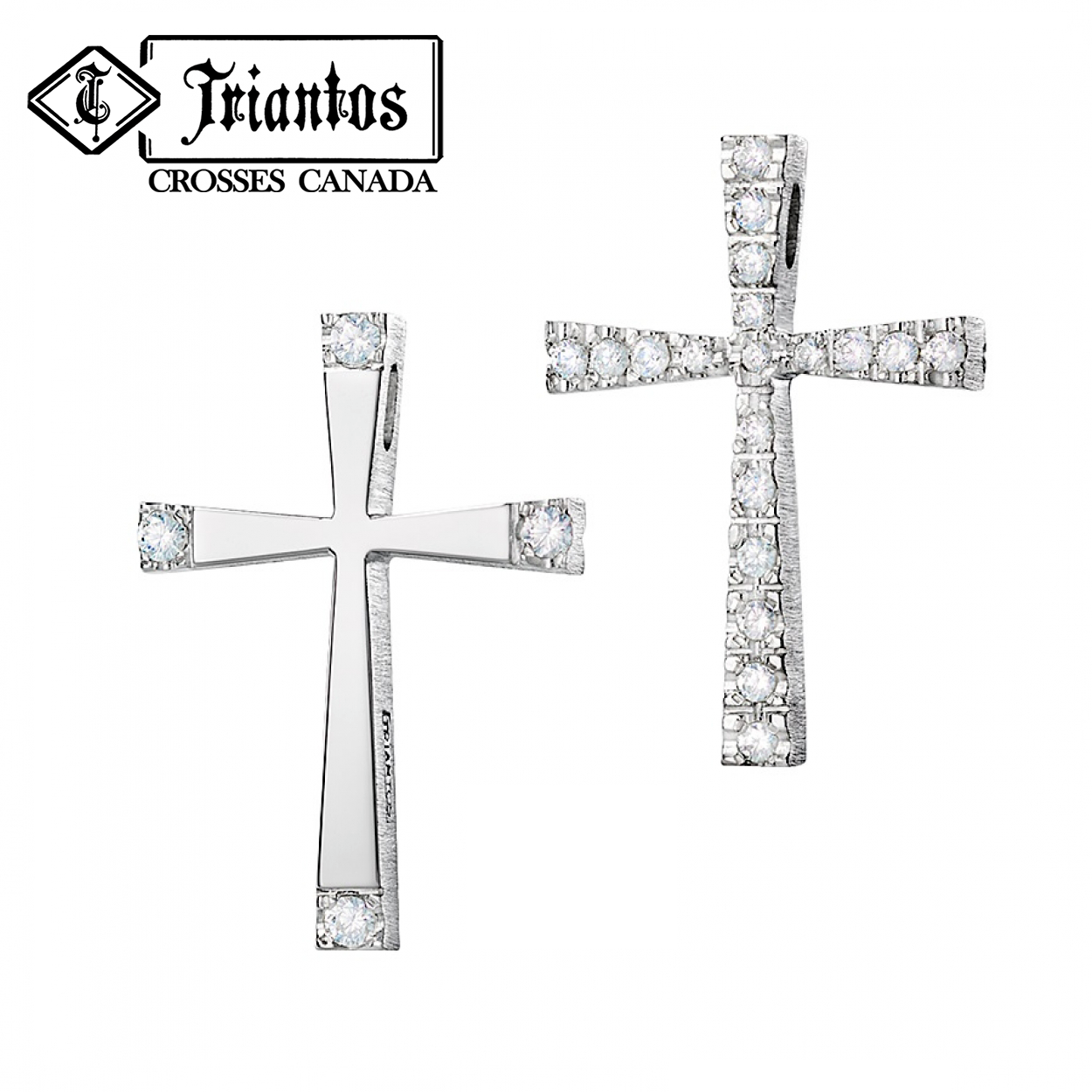 A delicate 14k gold cross pendant necklace adorned with sparkling diamond-shaped precious stones, symbolizing faith and elegance when worn