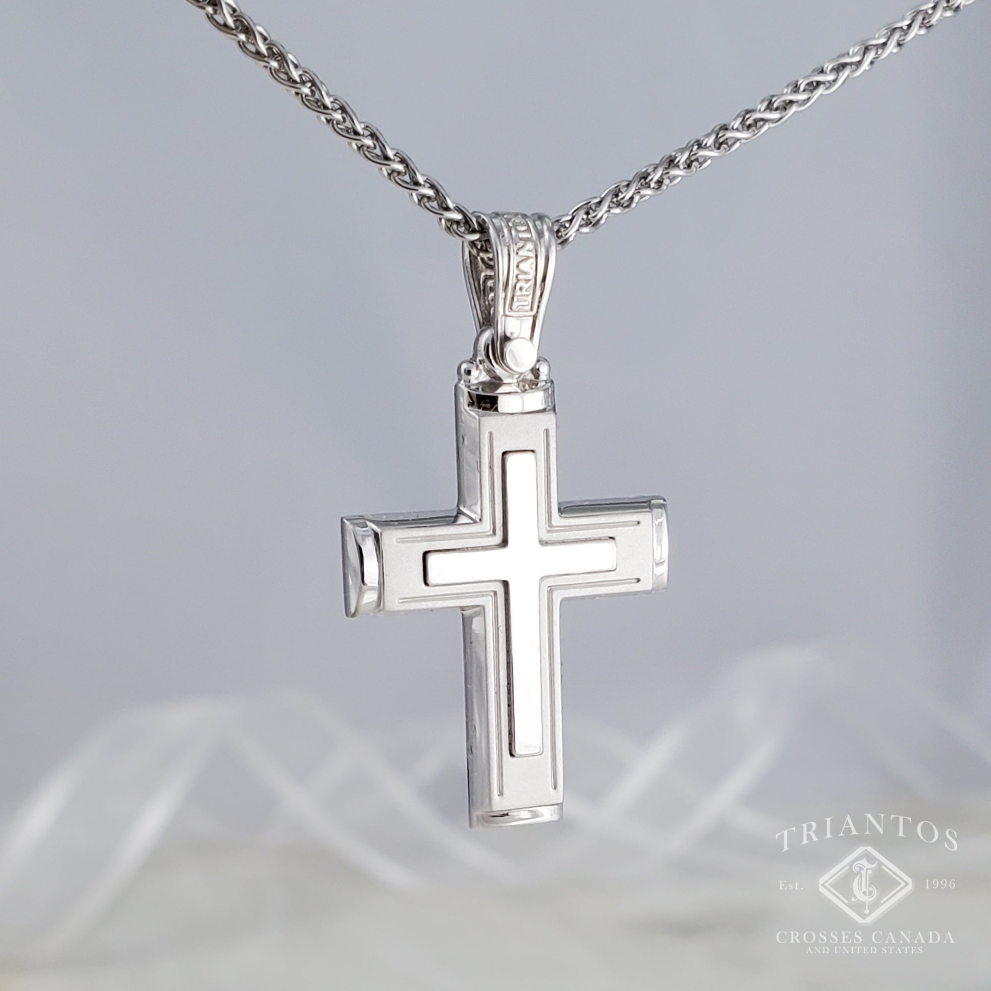 Womens 10K White Gold Cross Pendant Necklace - JCPenney