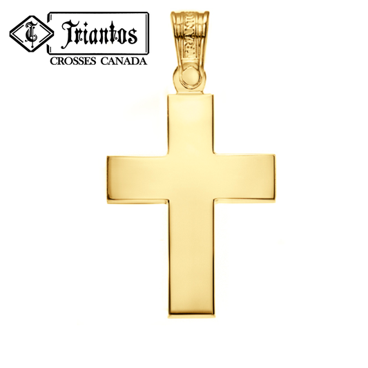 Triantos solid gold plain cross