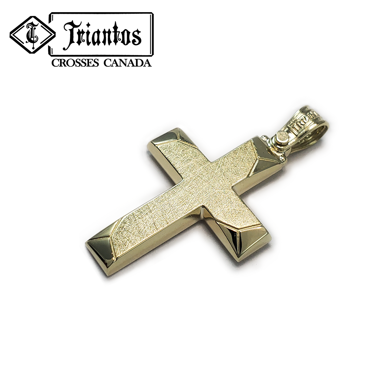 Modern Cross Pendant Necklace in Gold