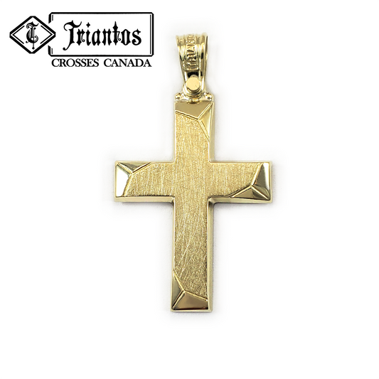 Modern Cross Pendant Necklace in Gold