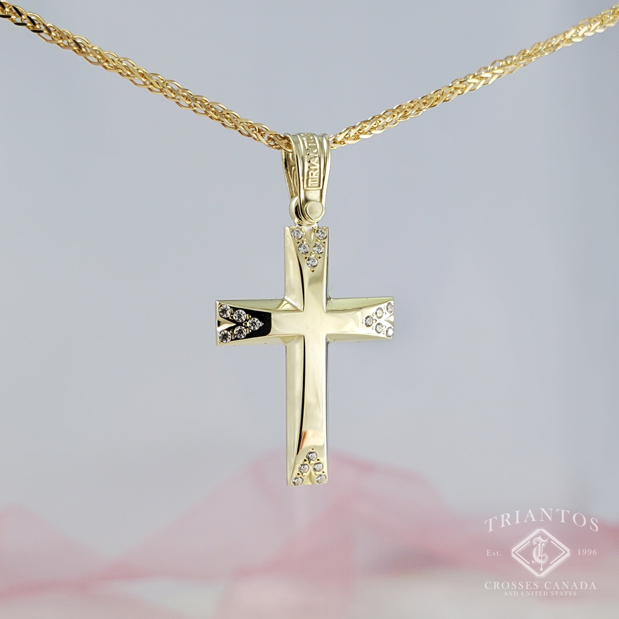 Womens gold cross hot sale pendant necklace