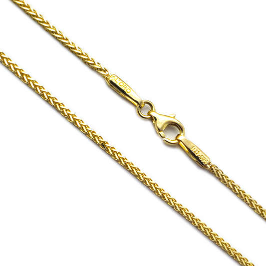 14K Yellow Gold Spiga Wheat Chain Necklace