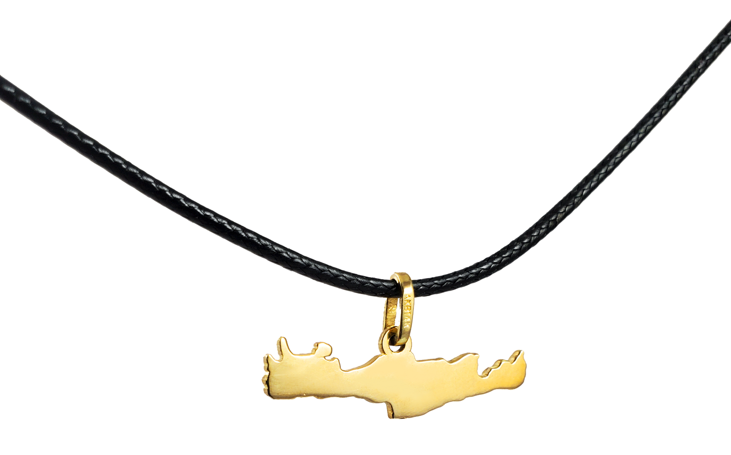 Map of Crete Chain pendant in solid 585 yellow gold