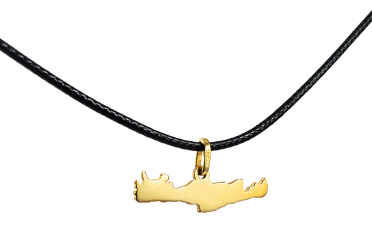 Map of Crete Chain pendant in solid 585 yellow gold