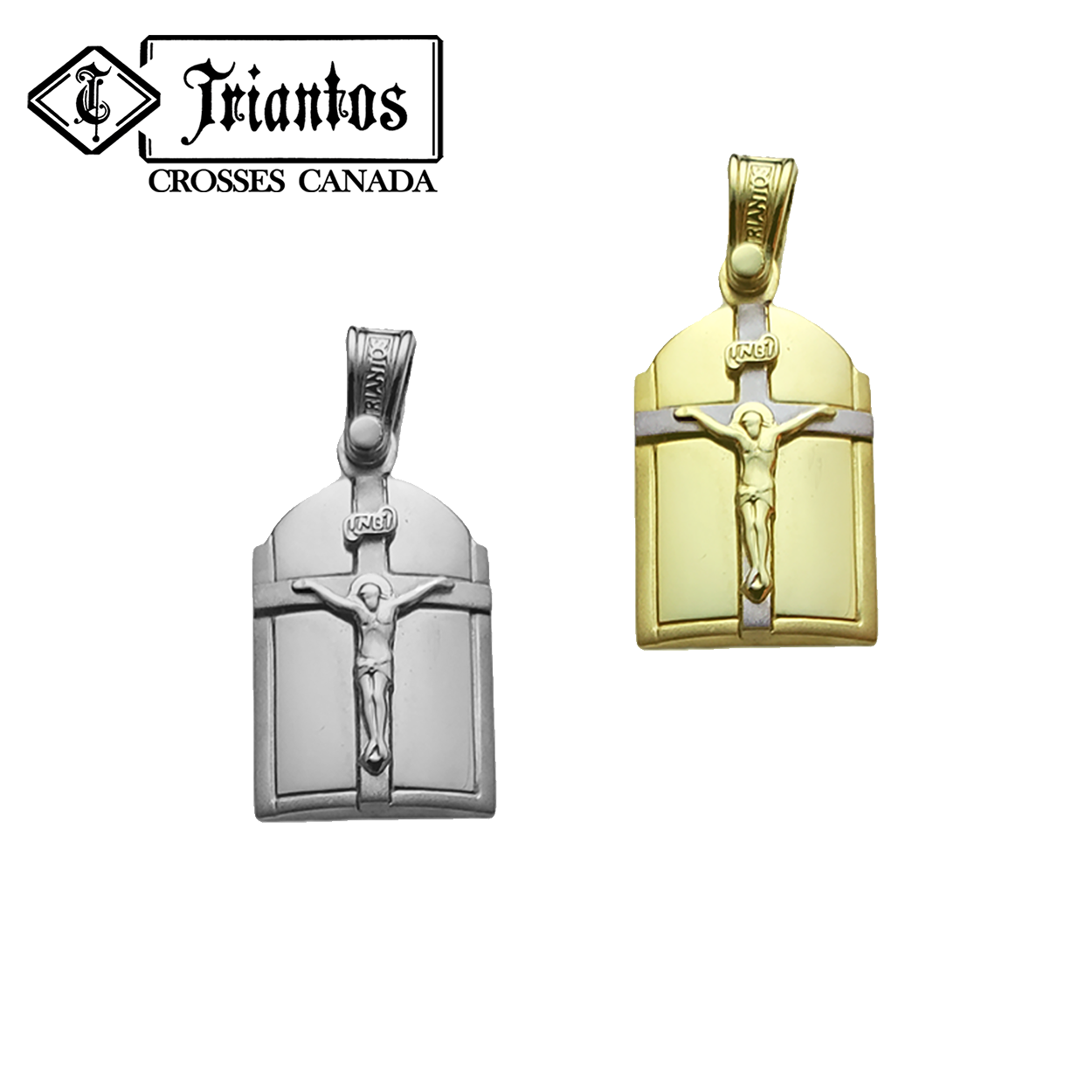 Triantos Framed gold Jesus Christ Medallion Pendant Necklace